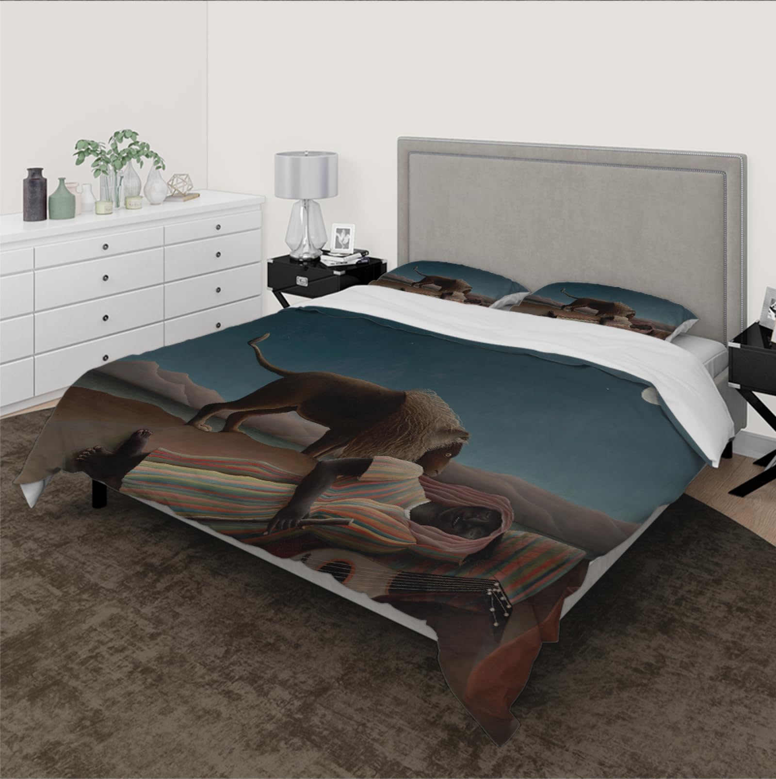 Rousseau Aesthetic klasyczny komplet pościeli, 2 poszewki na poduszkę z zamkiem błyskawicznym, bez prześcieradła, oddychający materiał, 200 x 200 cm