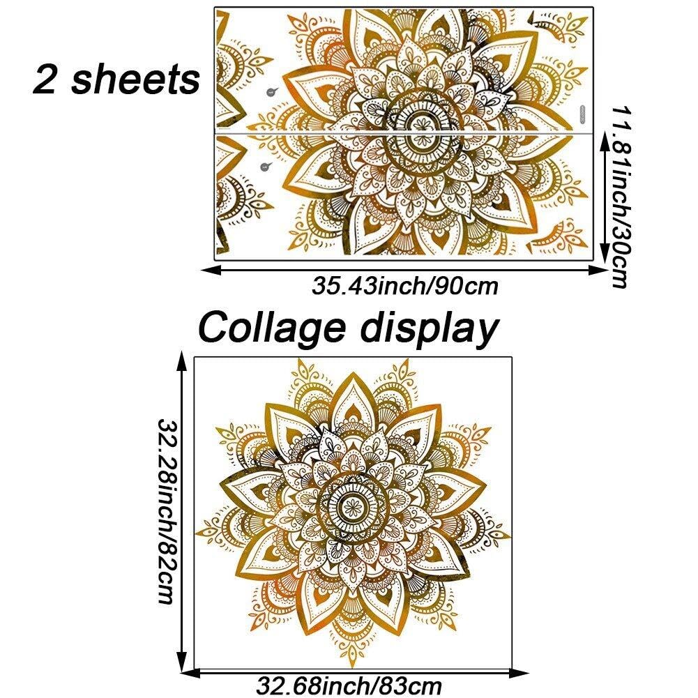 Vinilos Decorativos De Pared - Mandala Bohemio, 82x83 Cm, Autoadhesivo, Ideal Para Dormitorio O Sala