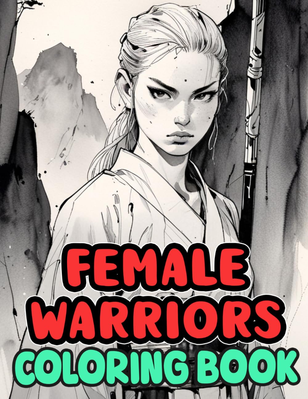 Female Warriors Coloring Book: Colouring Pages Of Japanese Female Samurais Exuding Beauty And Awe From Ronins With Katanas To Generals In Armor | ... Stress Relief | Kids Adults Teens Seniors