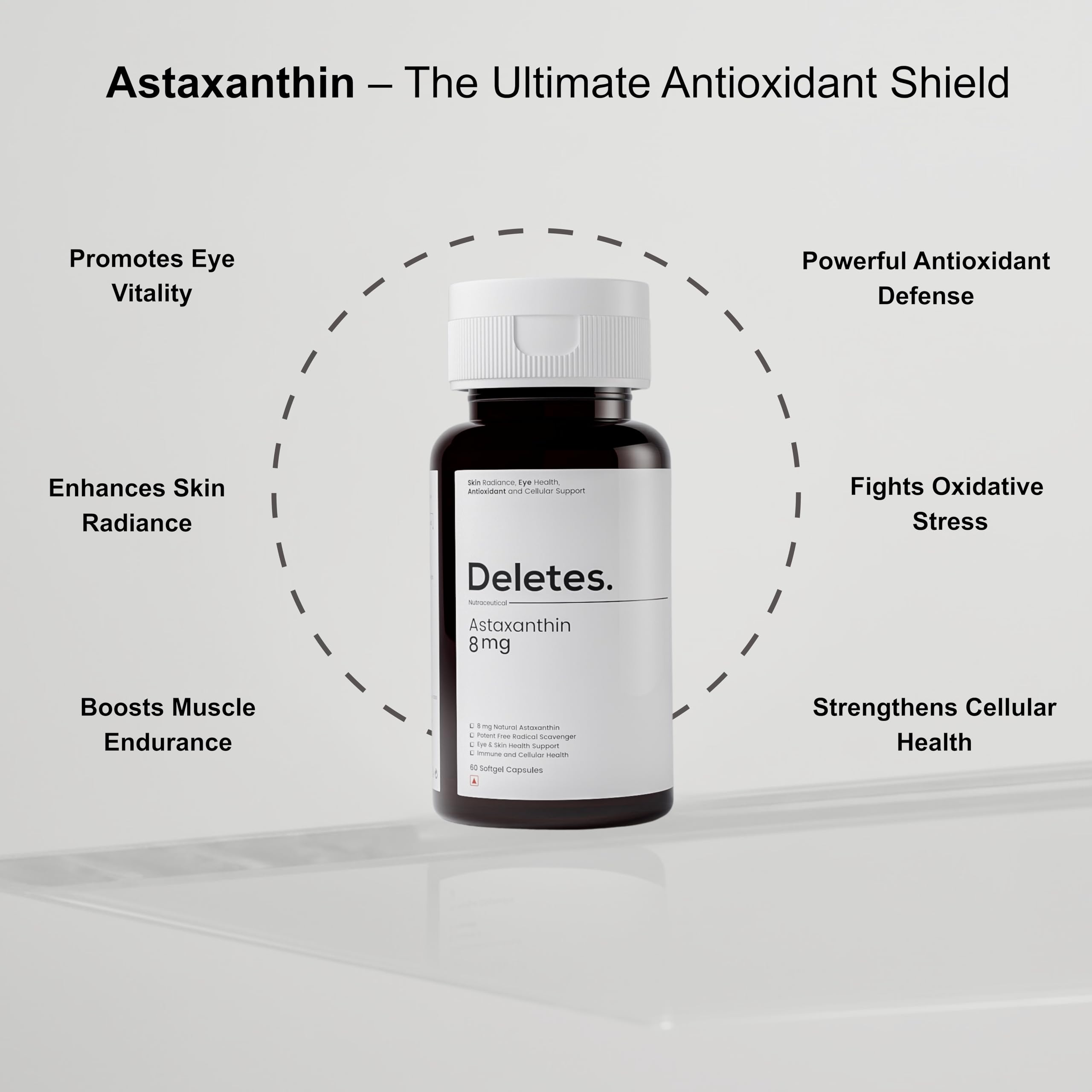 DELETES Astaxanthin 8 mg AstaReal Softgel Capsules – Natural Antioxidant for Skin Radiance, Eye & Immune Support – 60 Count 2