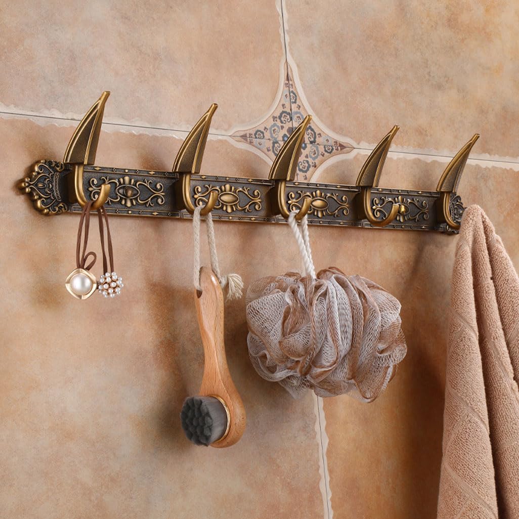 Metalowa garderoba w stylu vintage, do montażu na ścianie, pogrubione aluminiowe haki w kształcie parasola, drążek na ubrania, wieszak na ręczniki w stylu antycznym do łazienki, przedpokoju