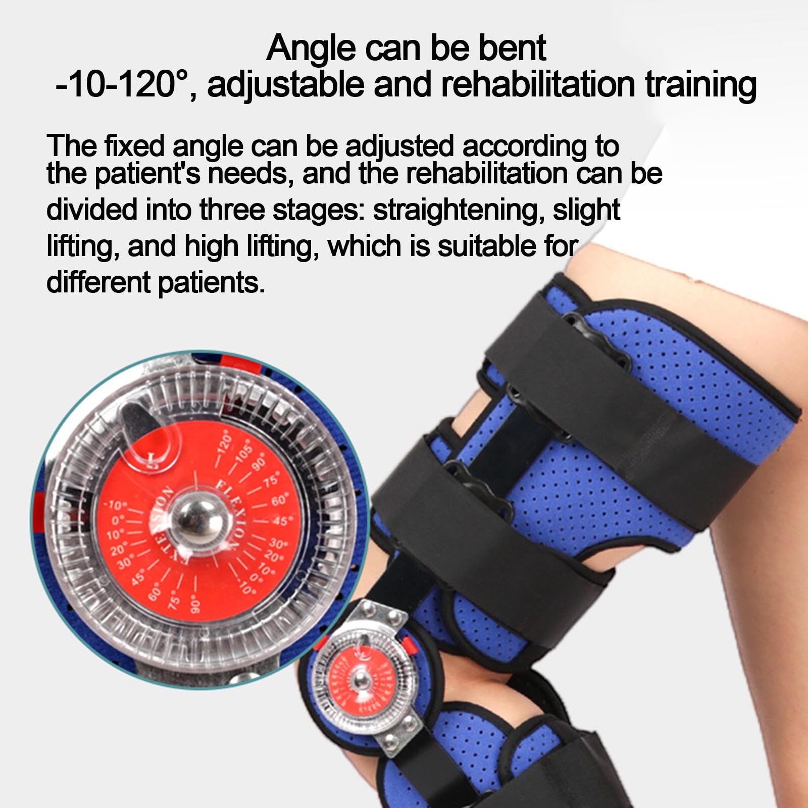 PopieL Rodillera con Bisagras Rom, Rodillera Ajustable Para Hombres y Mujeres, Rodillera Posoperatoria Para Recuperación Después de Cirugía, Desgarro de Menisco, Artritis, Distensión de Ligamento