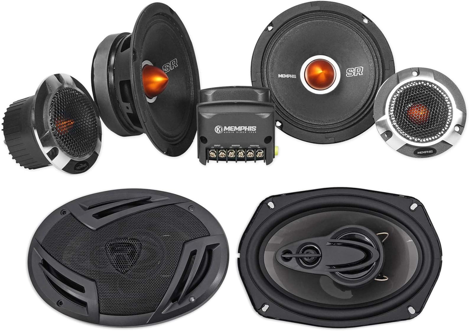 Memphis Audio SRXP62C SRX Pro 6.5" Component+(2) 6x9 Coaxial Car Audio Speakers