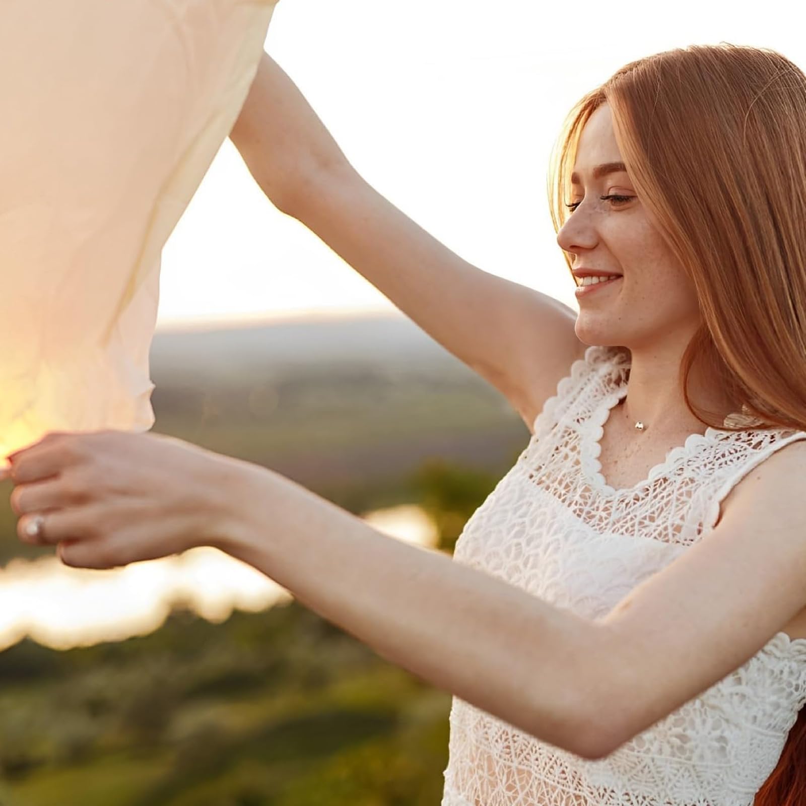 6 PCS Paper Lanterns, Chinese Lanterns, Lanterns to Release in Memory, White Lantern for Weddings Birthdays - Image 2