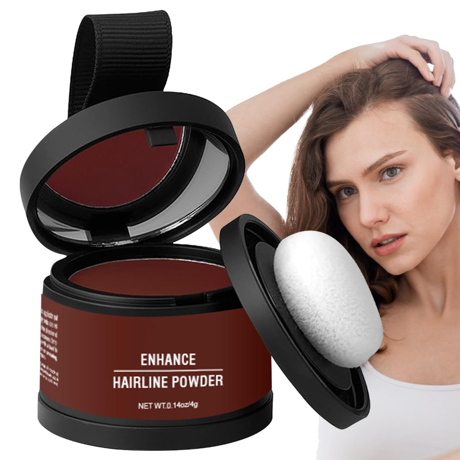 Hairline Root Touch-up Powder - Up Hair Color for Gray with Applicator, Red Brown
