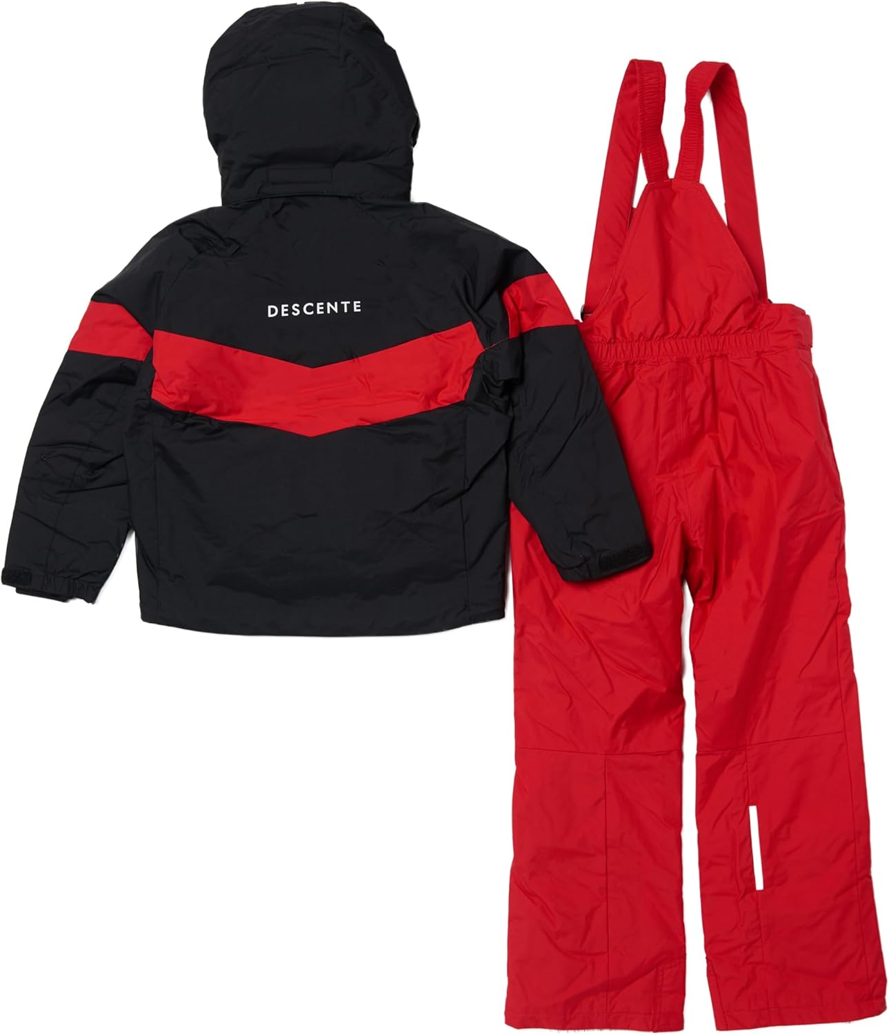 DESCENTE スキーウェア 子ども用 サイズ130cm 上下セット　黒/赤 デサント 子ども用スキーウェアセット 黒/赤 130 最も安い DESCENTE