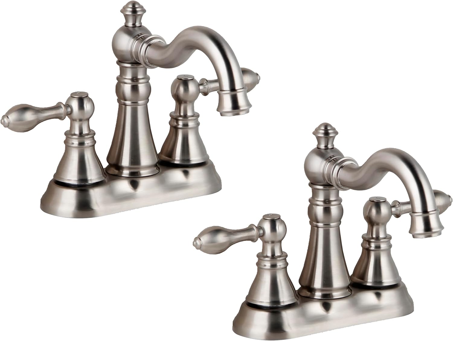 2 Handle Polished Chrome Bathroom Faucet 3 Hole with Pop up Drain Assembly,4 Inch Centerset Bathroom Lavatory Sink Faucet,F-0048-CP