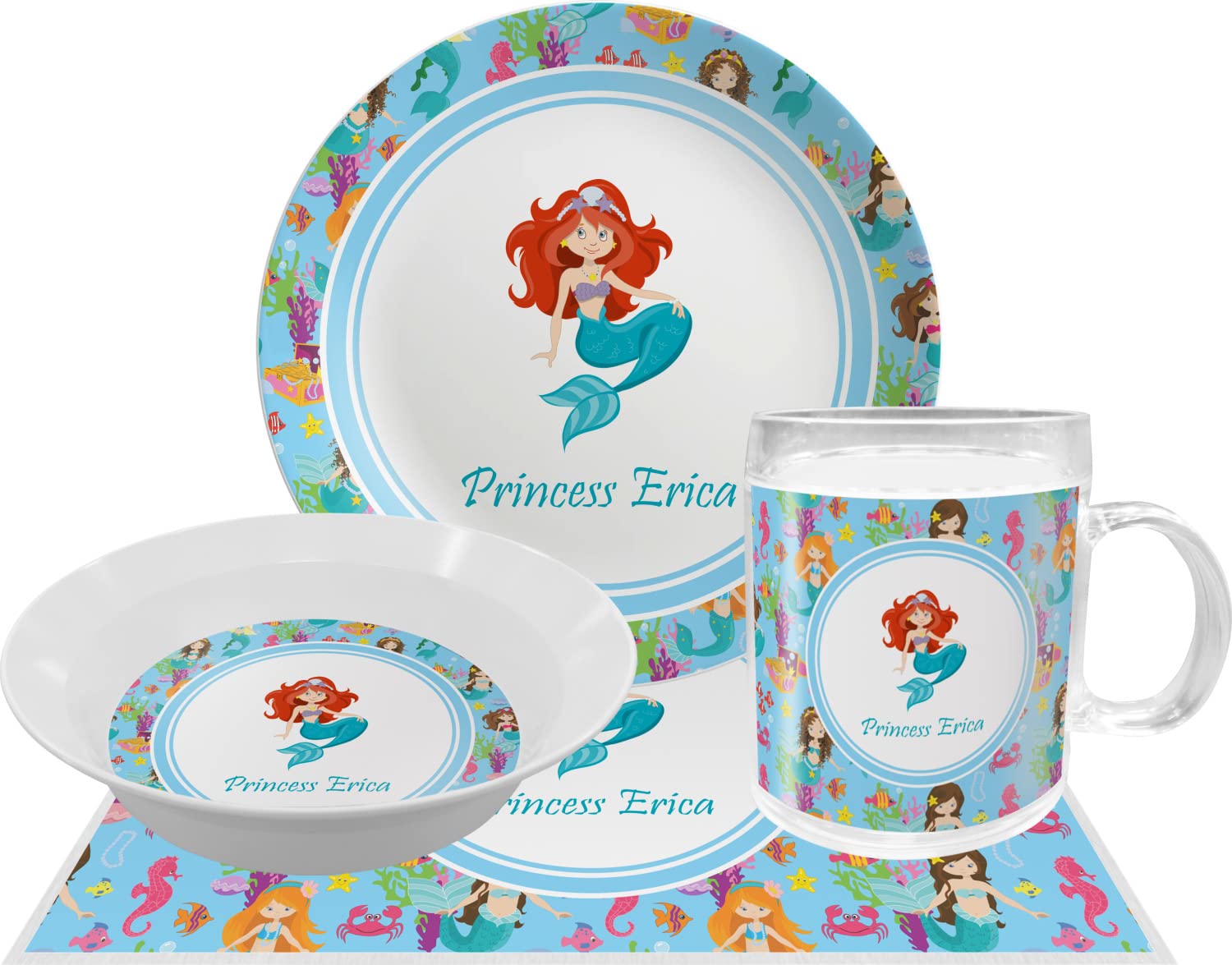 Personalized Mermaids Melamine Bowl - 12 oz