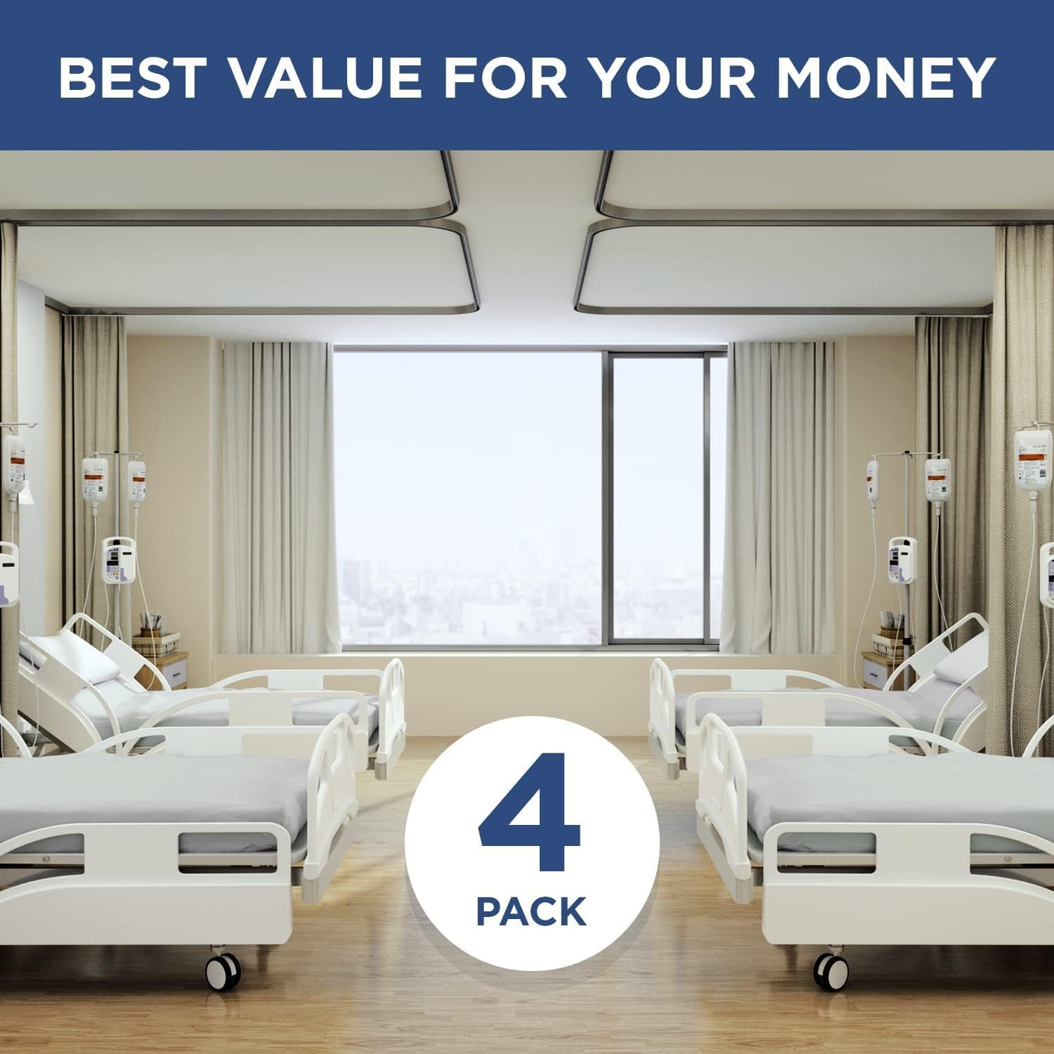White Cotton Polyester Jersey Hospital Bed Sheets Set, 2-Pack