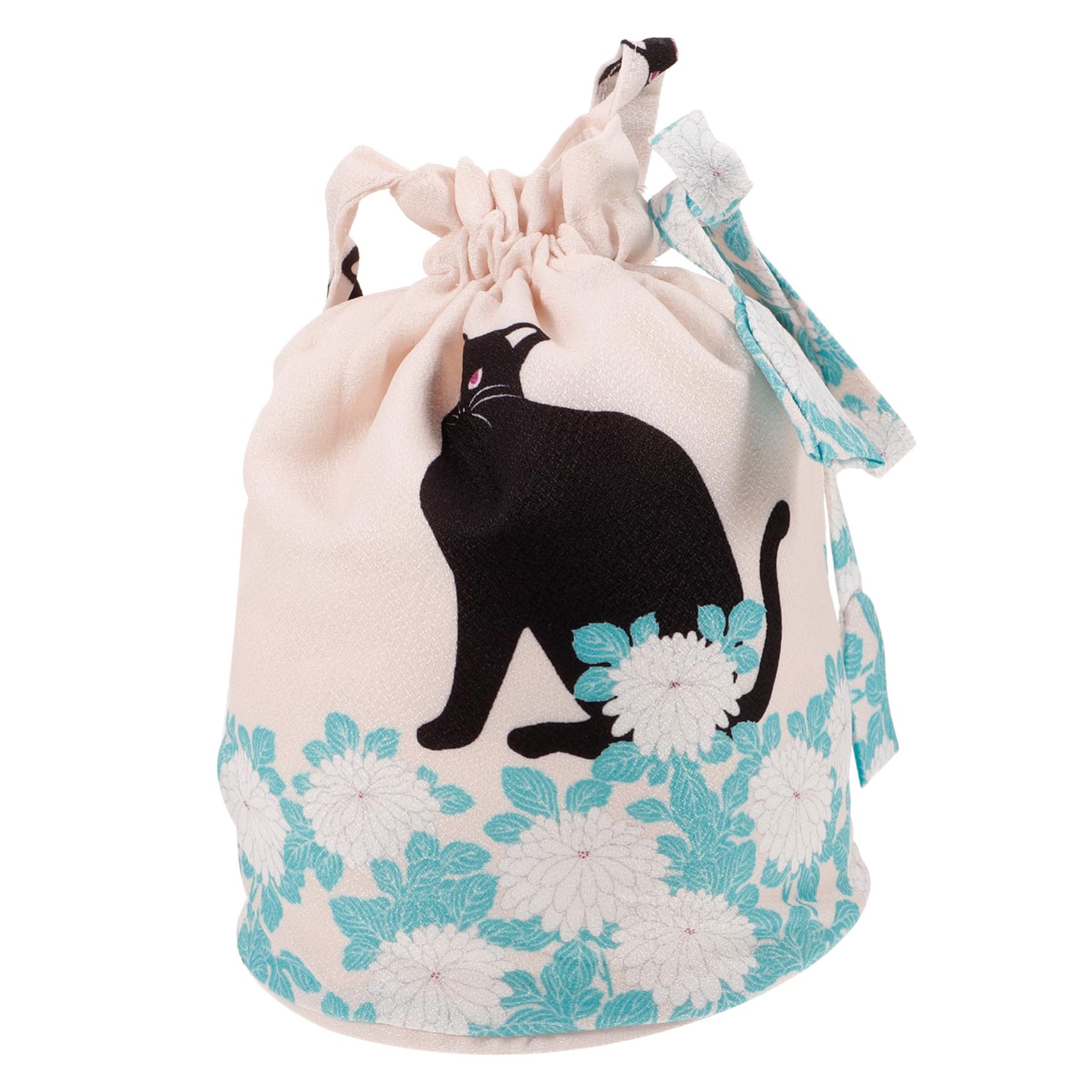 2 Piezas bolso de estilo japonés bolso de mano bolsas de mano bolso de lazo de las mujeres bolsa de teléfono portátil llave pequeño crisantemo bolsa de almacenamiento cartera tela
