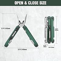 Vista 6 de WORKPRO Alicates multiherramientas 18 en 1, regalos para hombres, multiherramienta EDC de acero inoxidable con cuchillo de bolsillo, 2 cerraduras