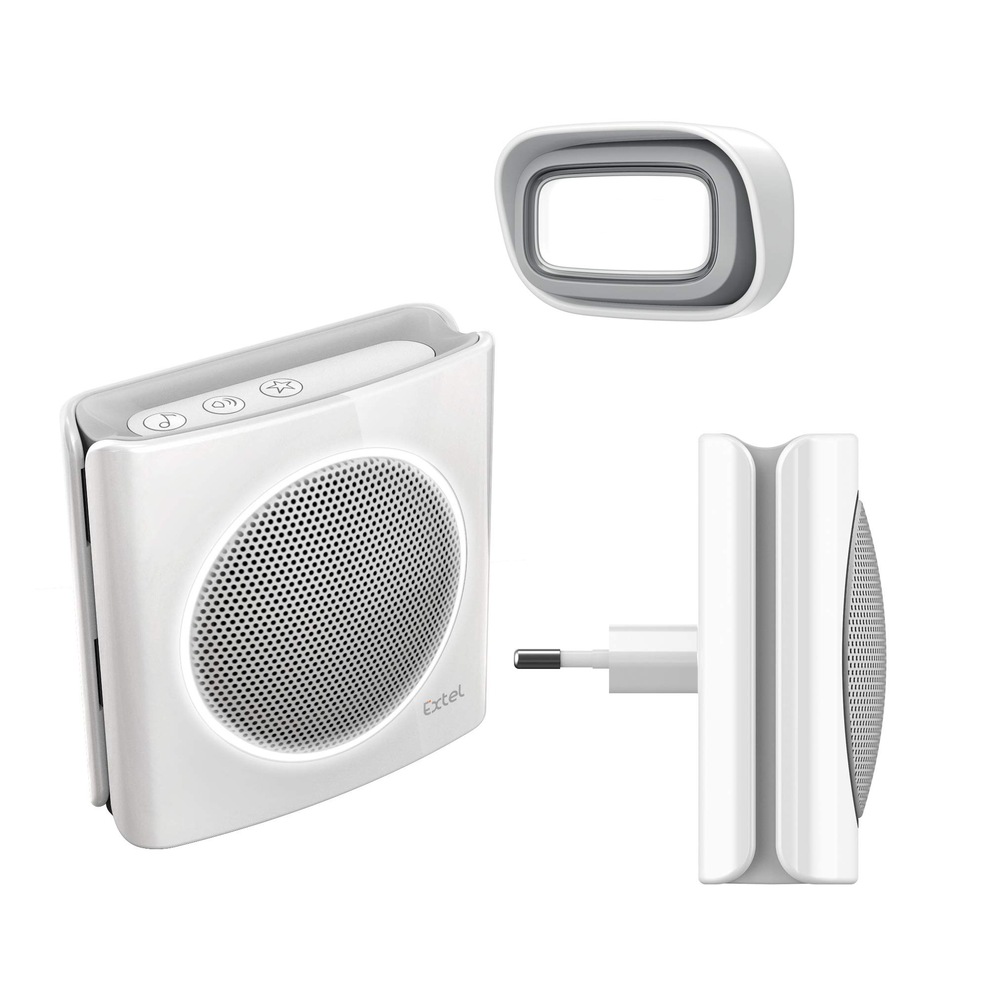 Lot de 2 sonnettes sans fil interconnectées, Facilité d’installation et d’utilisation, personalisation de la sonnette, rapport solidité du produit - Extel diBi Kit - Extel - 081745