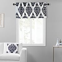Vista 1 de HPD Half Price Drapes Cenefa de ventana 50 X 19 Algodón Ikat Impreso, PRTW-VLD24A-19, Ikat Azul