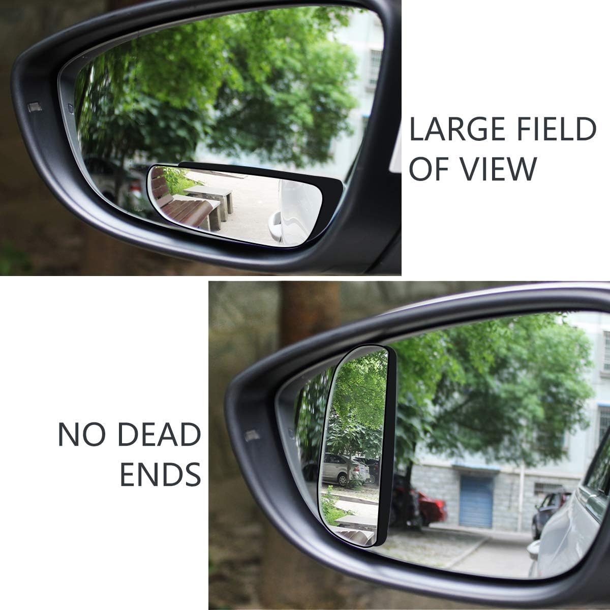 WildAuto Blind Spot Mirrors, Adjustable Car Auxiliary Universal Wide Angle Mirror for Universal Cars (Rectangle-2pcs)