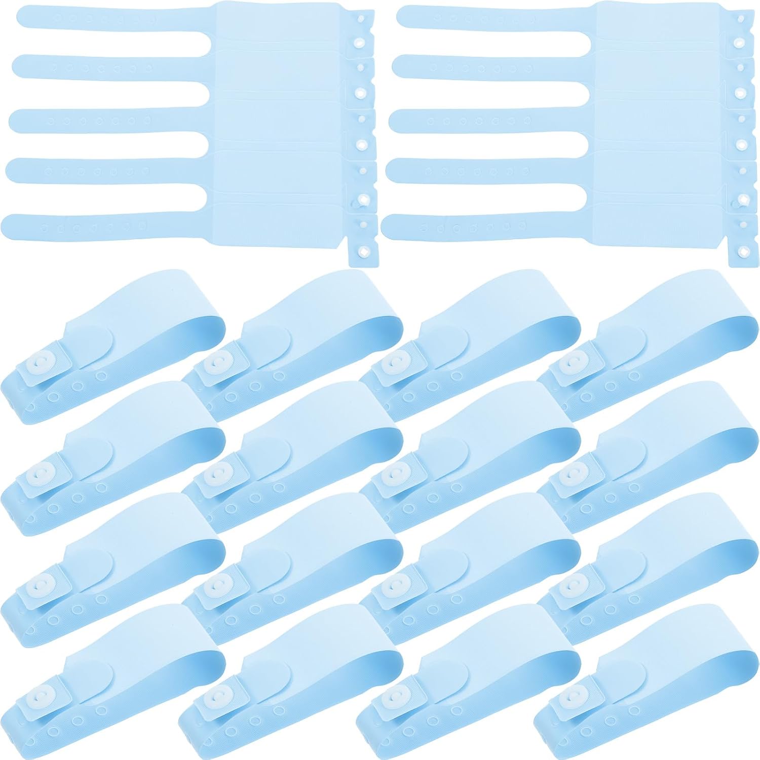 SECFOU 100pcs Newborn Disposable PVC Identification Wristbands Writable Waterproof Blue Patient Tracking Bracelets