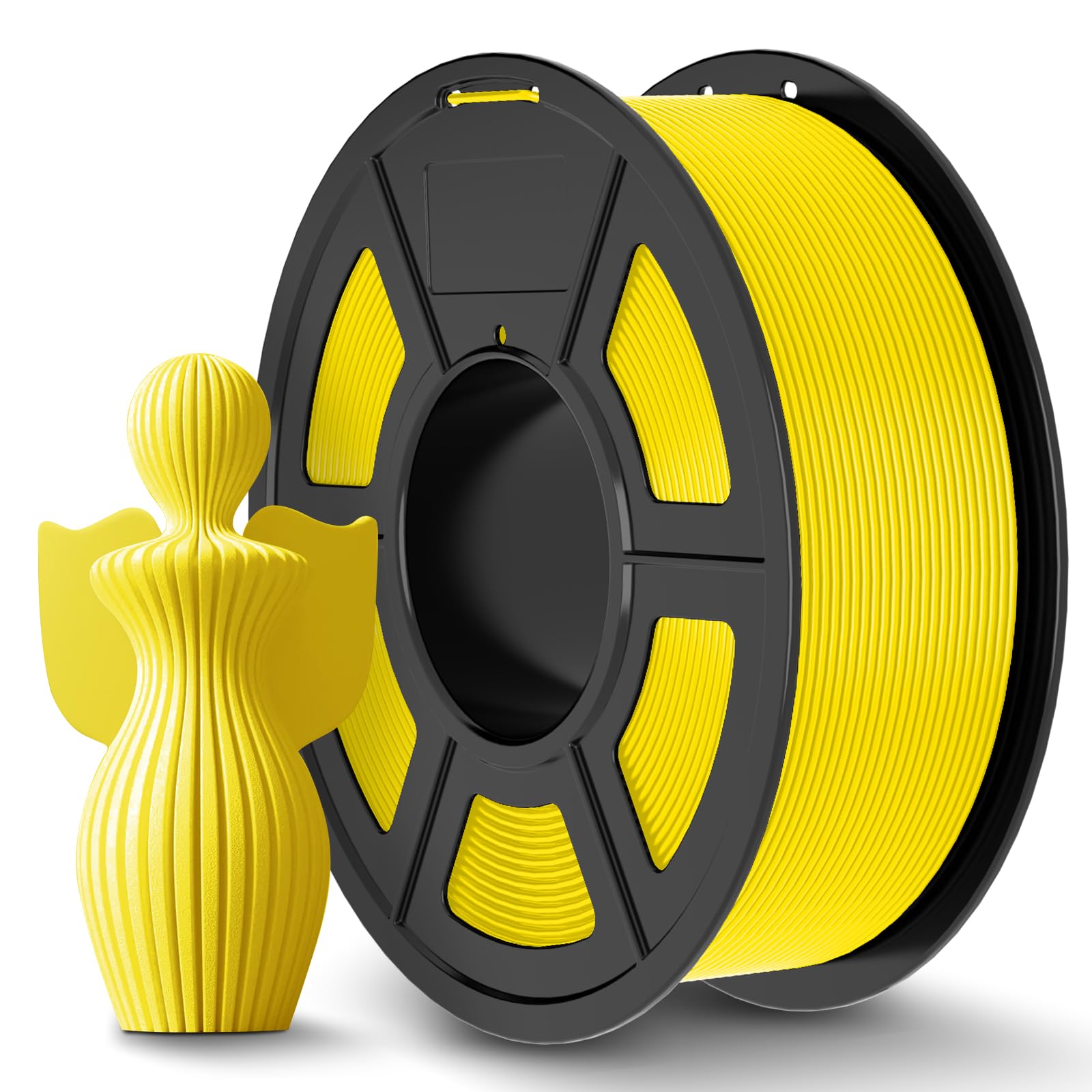 JAYO PLA+ Filament 1.75mm, PLA+ 3D Printer Filament 1.1KG, Yellow, 363M, +/-0.02mm AccurateGlobal Recycled StandardGlobal Recycled StandardGlobal Recycled Standard