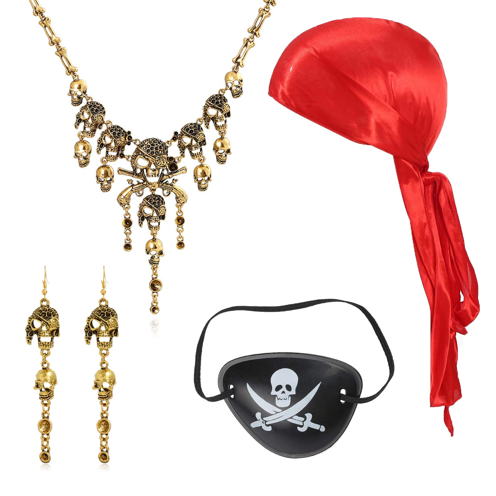Hifot 4 Pcs Pirate Accessories Adult Women Men