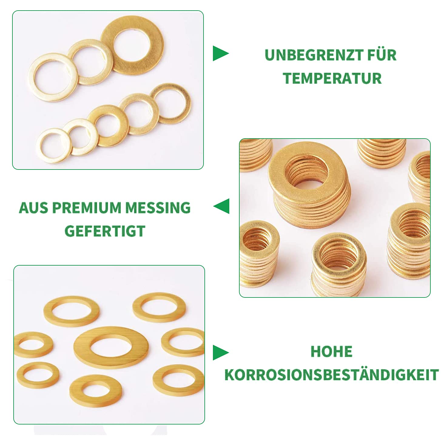 Foliv 80 Pieces Fitting Rings Assortment, Brass Washer Set, Diameter 8/9.2/10.2/11.2/12.2/13/13.2 mm in Assortment Box - Image 4