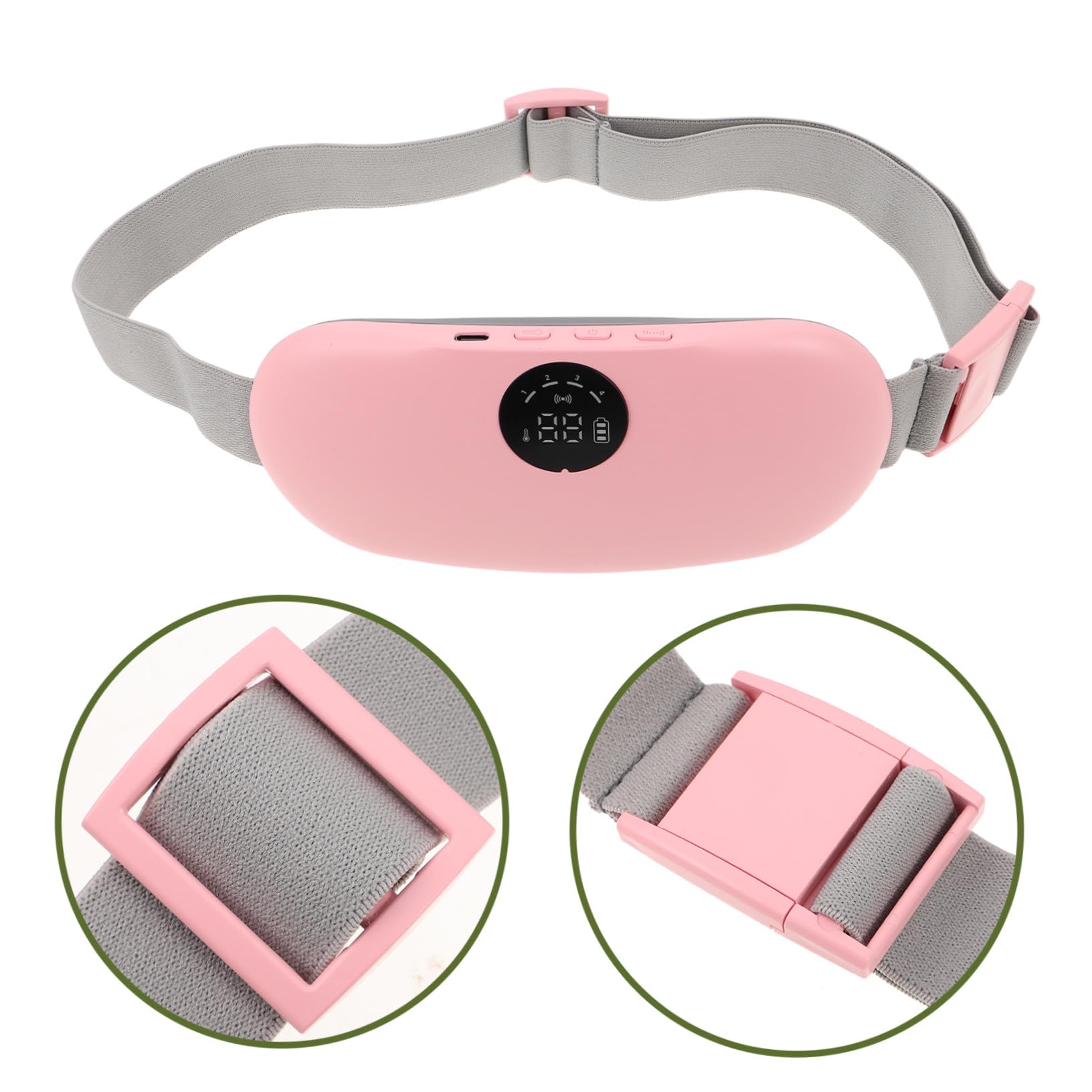 Homoyoyo Cinturón Calentador Menstrual y Almohadilla Térmica Abdominal con Masaje Vibratorio, Calentamiento Rápido, Ultradelgado y Transpirable para Alivio de Periodo Menstrual