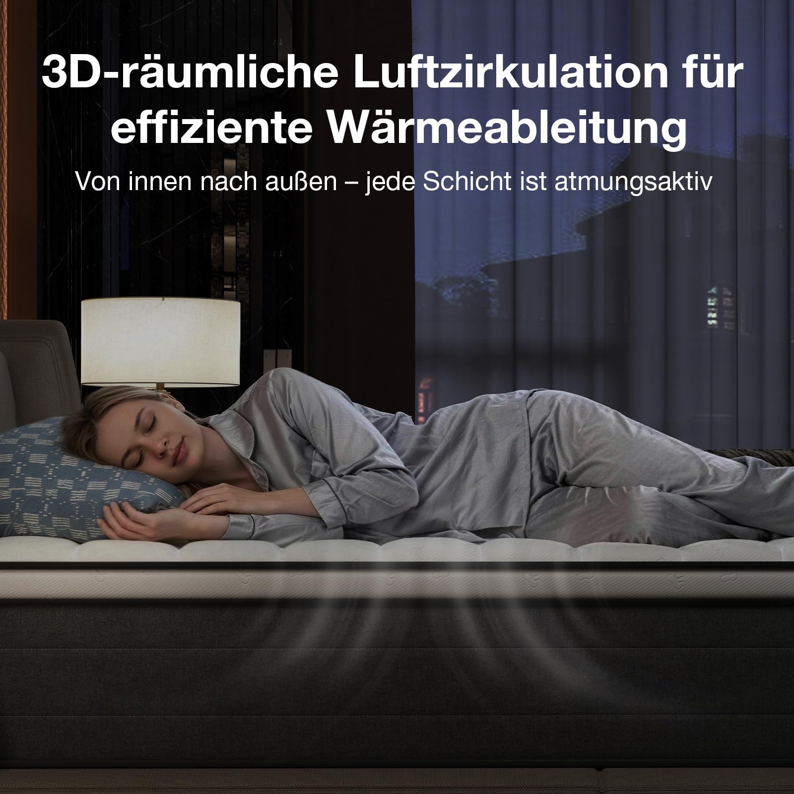 Novilla Matratze 90x200, H3 7 Zonen Taschenfederkernmatratze für gezielte Unterstützung, Wellenförmige Komfortschaumschicht für verbesserte Atmungsaktivität, Öko-Tex Zertifiziert, Höhe 22 cm