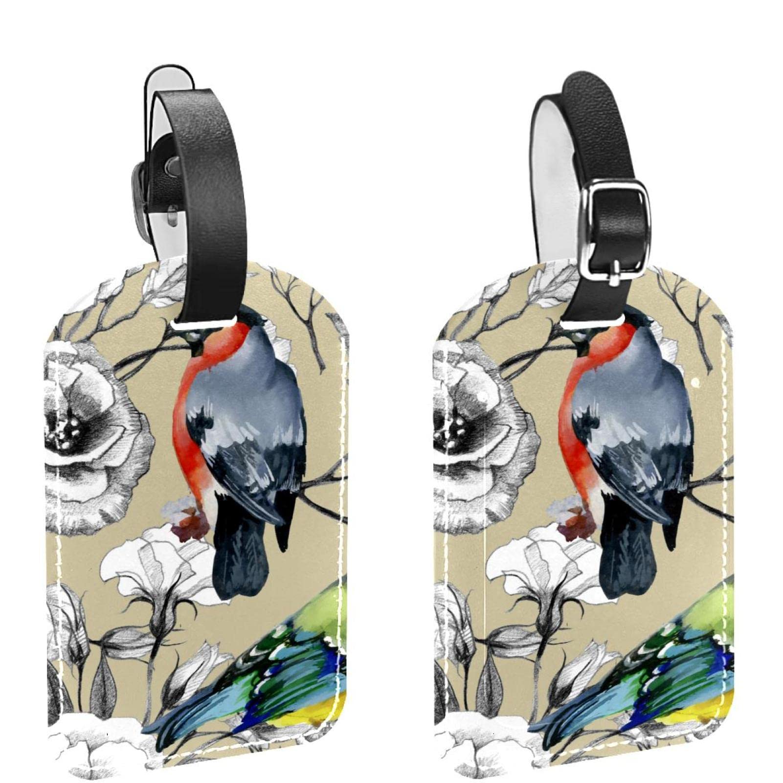 Lot De 2 étiquettes De Bagage Champignons Pour Valises, Cerfs, Animaux De La Forêt, En Cuir Synthétique, Pour Sac De Voyage, étiquettes D' Identification De Bagages, étiquettes D'identification Pour