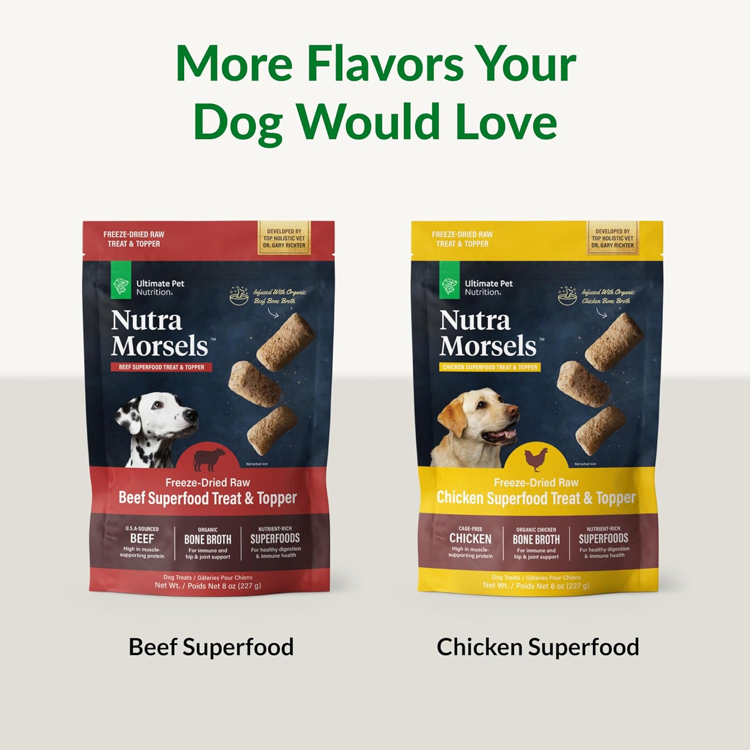 ULTIMATE PET NUTRITION Nutra Morsels, Superfood Treat & Food Topper (Beef)
