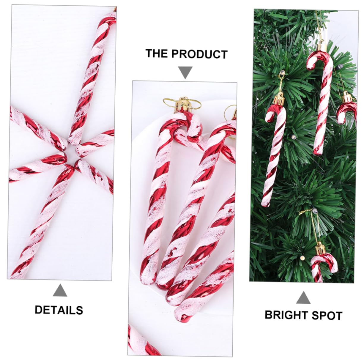 ABOOFAN 5sets Entzückende Weihnachten Baum Krücke Ornamente Festliche Hängende Weihnachten Kugeln Dekoration 6 Stücke * 5