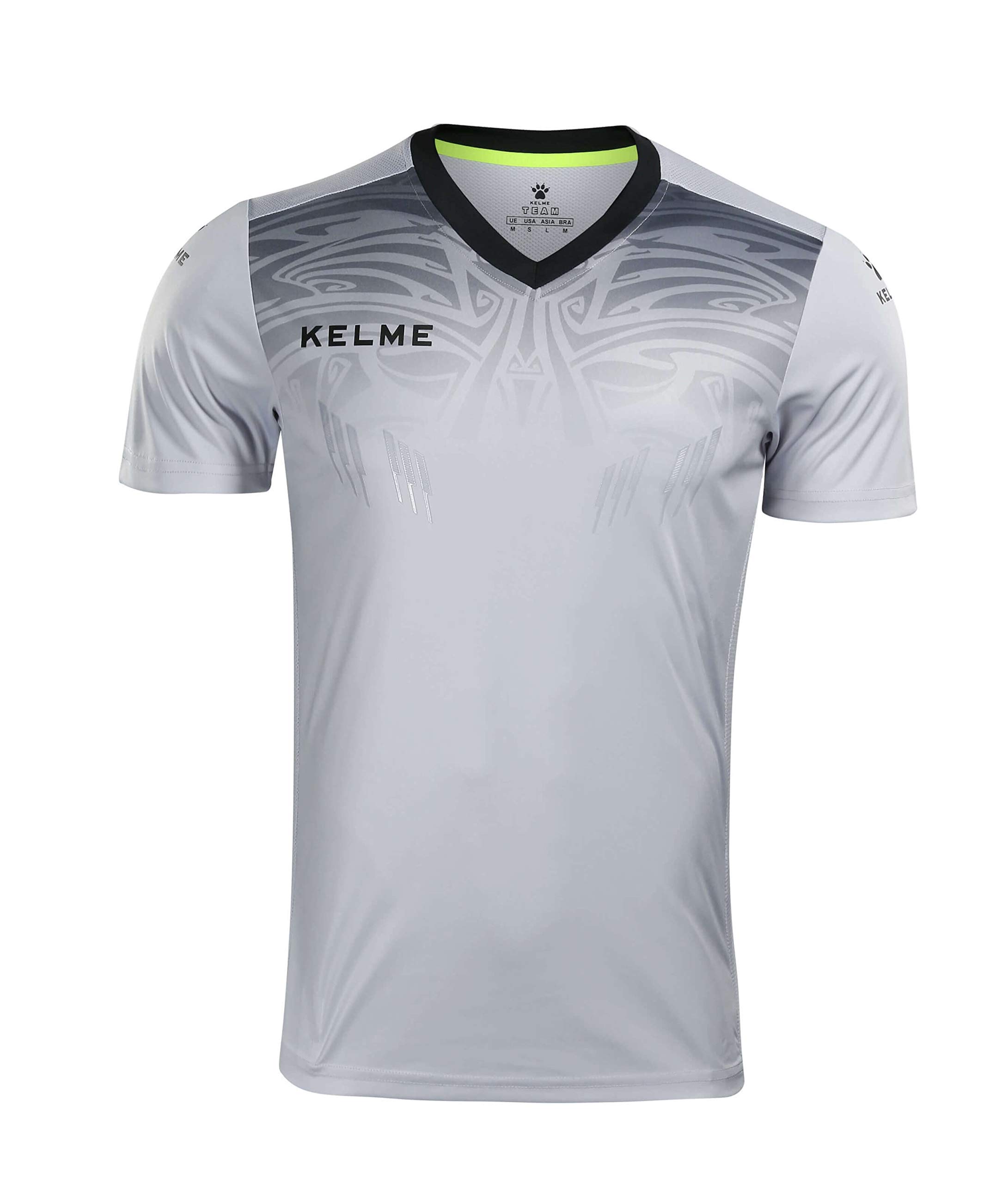 KELME Maillot de gardien de but à manches courtes – Ensemble comprenant un maillot de gardien de but et un short rembourré (taille XS, gris)