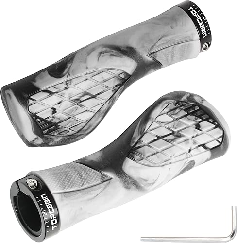 Vista 88 de Empuñaduras de manillar de bicicletas, empuñaduras ergonómicas de aluminio para bicicleta, vibraciones de amortiguación, empuñaduras de manillar