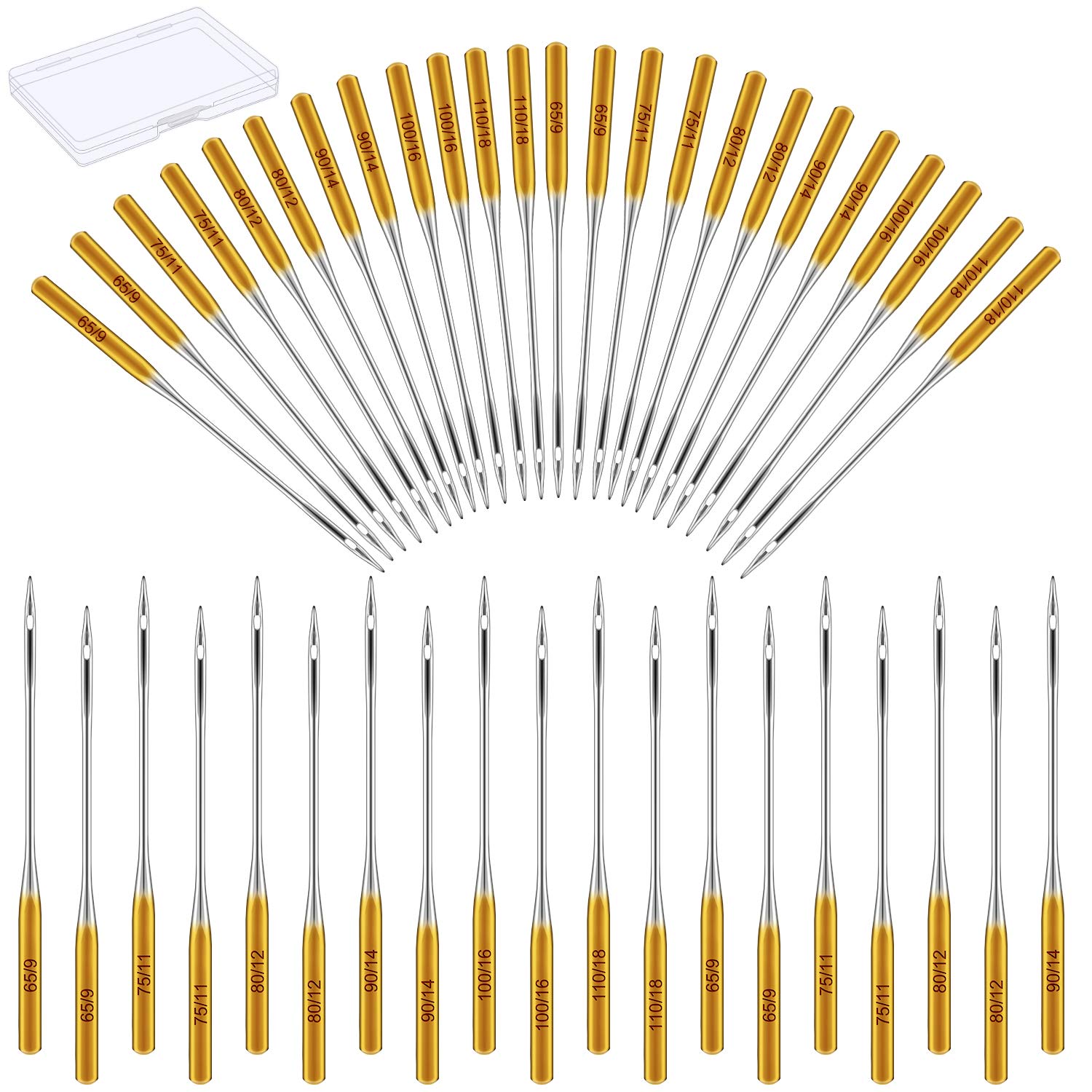 Buy 60 Pieces Sewing Machine Needles Pointed Sewing Needles 65/9, 75/11