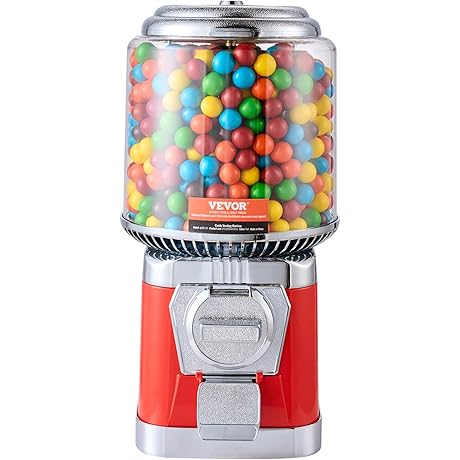 VEVOR Spiral Gumball Bank, 16"H Home Candy Vending Machine, PC Round Gumball Dispenser