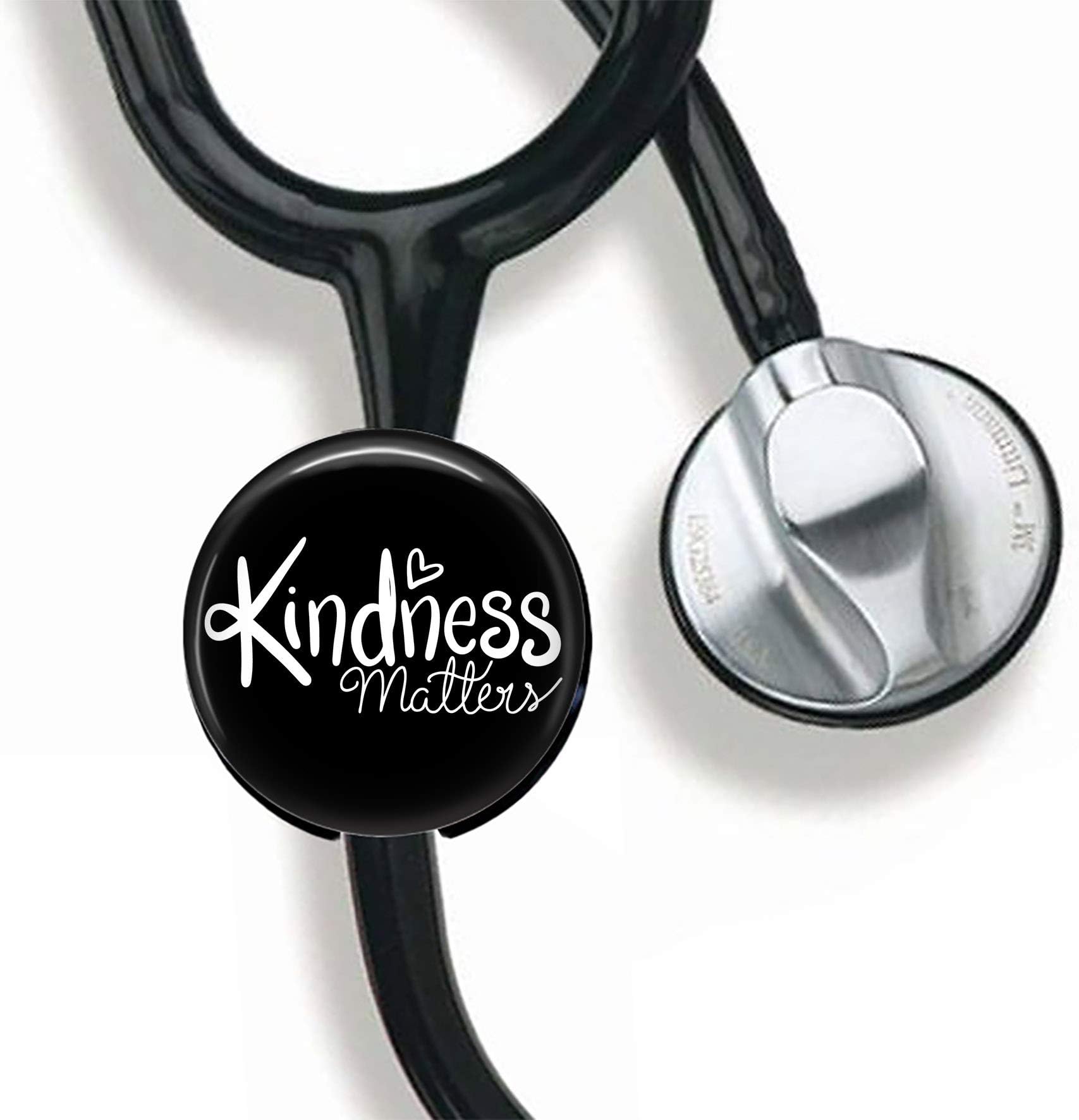 Kindness Matters Stethoscope Tag Personalized,Nurse Doctor Stethoscope ID Tag Customized, Medical Stethoscope Name Tag with Writable Surface-Black