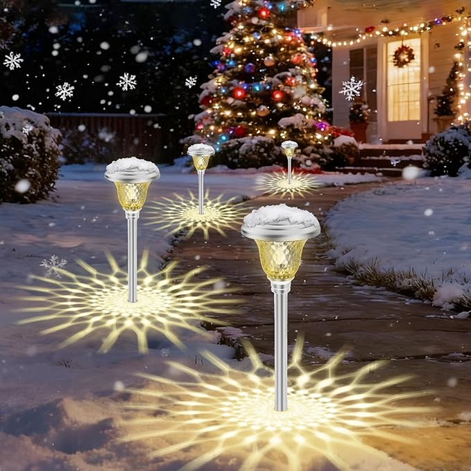 BEAU JARDIN BEAU JARDIN Set van 8 lampen op zonne-energie, tuinverlichting, energieklasse A +, voor buiten met 3 kleurmodi, waterdicht en winterbestendig, roestvrij staal, decoratieve verlichting voor gazon