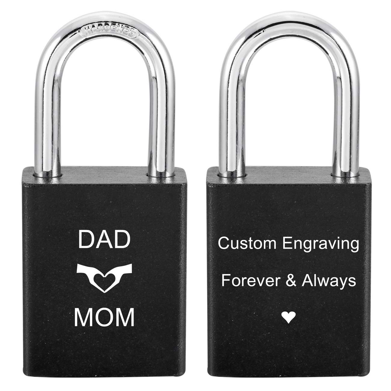 MeMeDIY Personalized Love Lock Engraving Photo Custom Picture for Couples Men Women Boyfriend Girlfriend Lover Aluminum Memorial Anniversary Valentine Bridge Padlock with Key (Black Color)