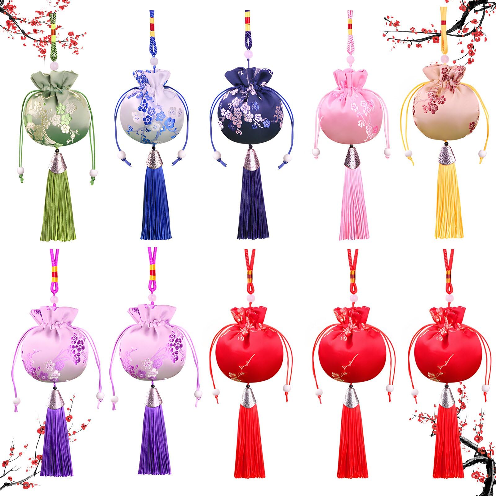 10 PCS Sacs de Lavande Toile et Lin pour Armoires, Tiroirs, Voitures, Bijoux, Épices et Herbes
