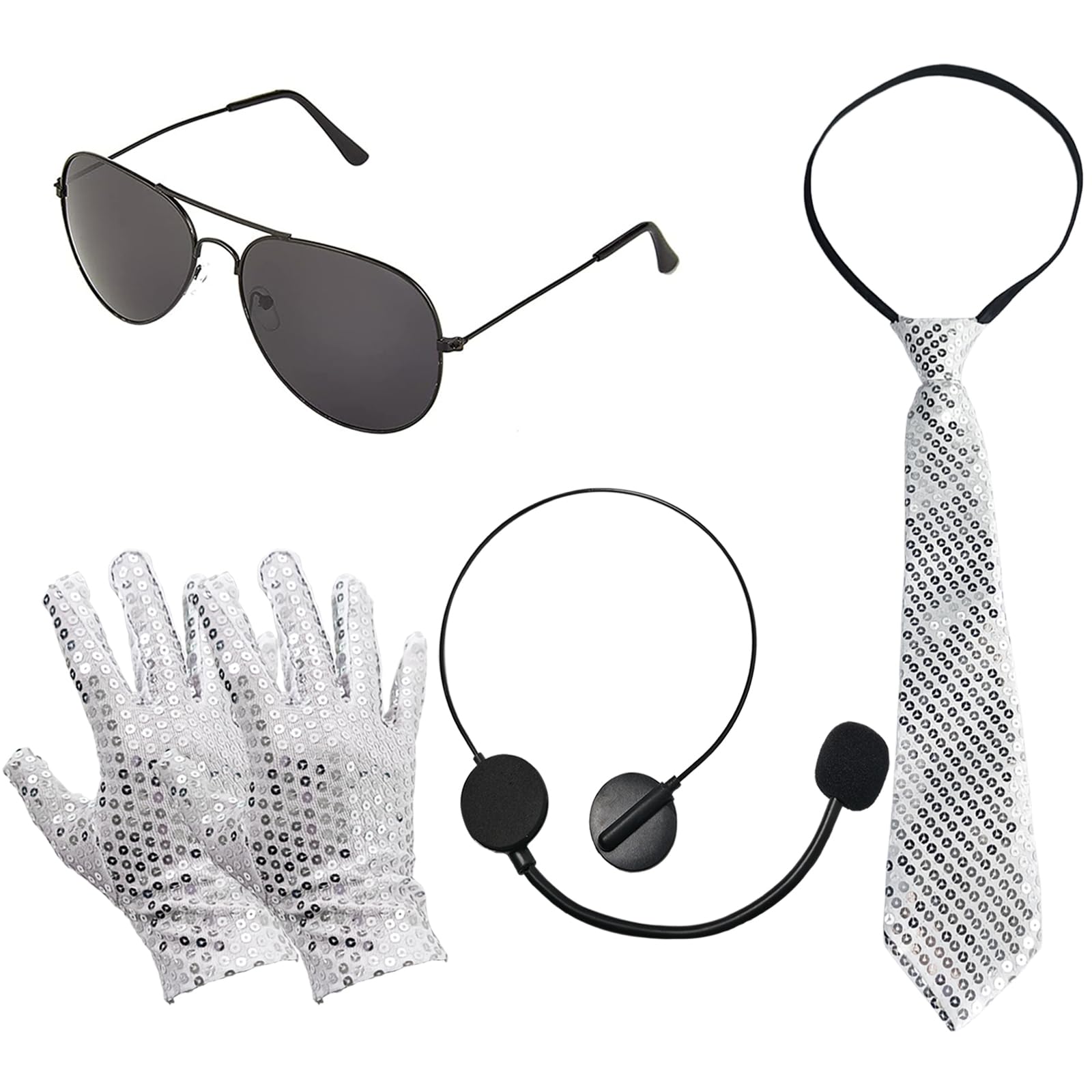 Pop Super Star Costume Accessory Kit Halloween Sequin Glitter Costume Rock and Roll Outfi…