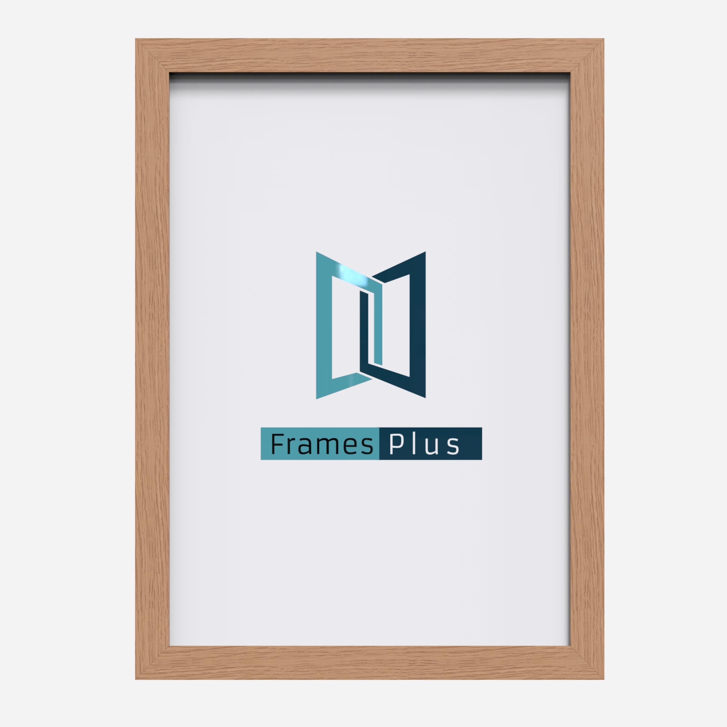 45 x 60cm Picture Frame (450 x 600mm) Wall Mounted Shatterproof Styrene Front, Portrait or Landscape Display for Posters Photos Prints Art, Oak