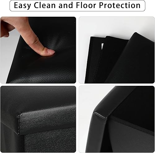 Miniatura 4 de Cubo otomano de almacenamiento, otomana pequeña con almacenamiento, otomana cuadrada plegable de terciopelo, reposapiés pequeño, asiento acolchado,