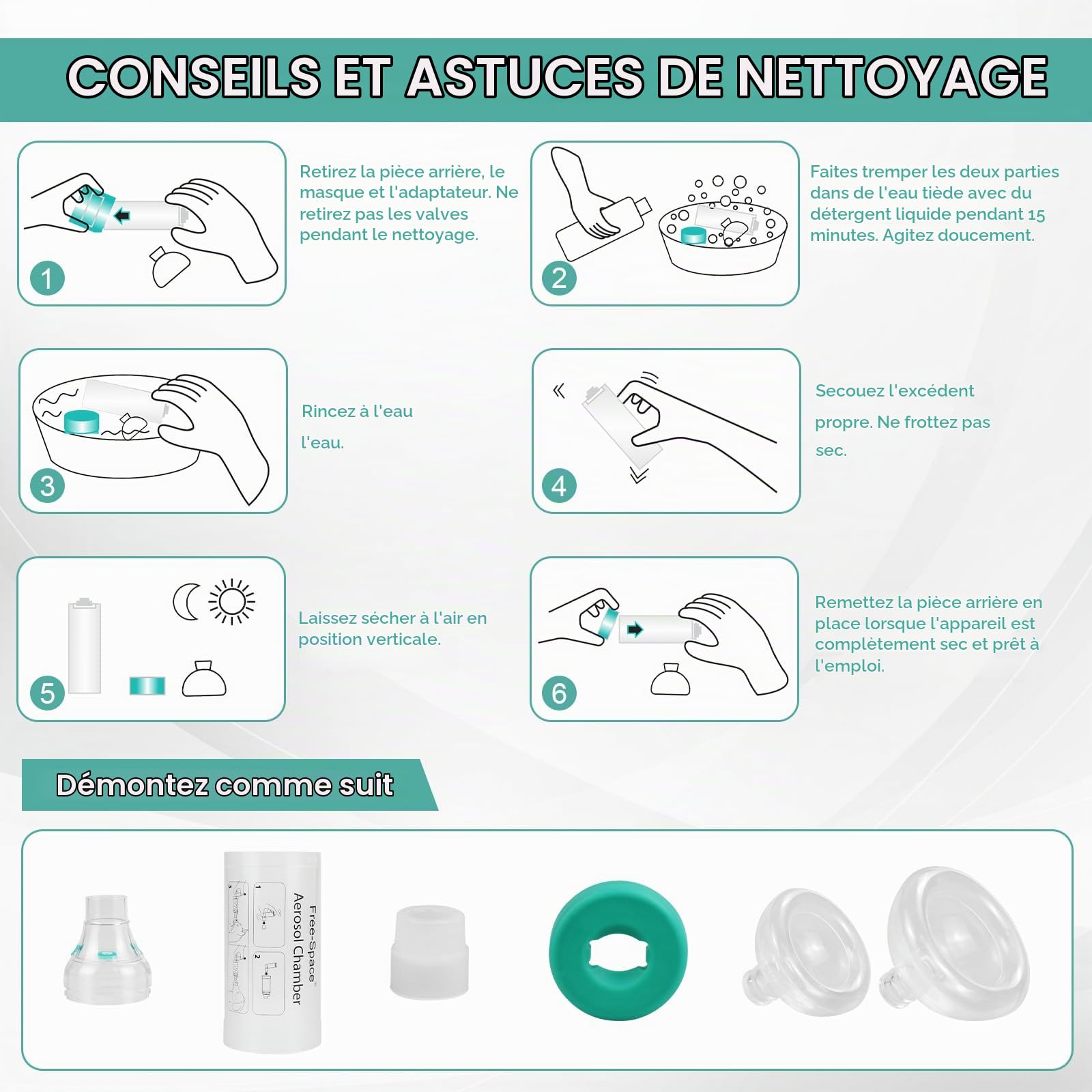 free-space Espaceur d'inhalateur pour Chat/Chien avec Masque en Silicone de Forme Ronde, Chambre d'aérosol félin avec indicateur de Respiration 2 Masques (Chat)