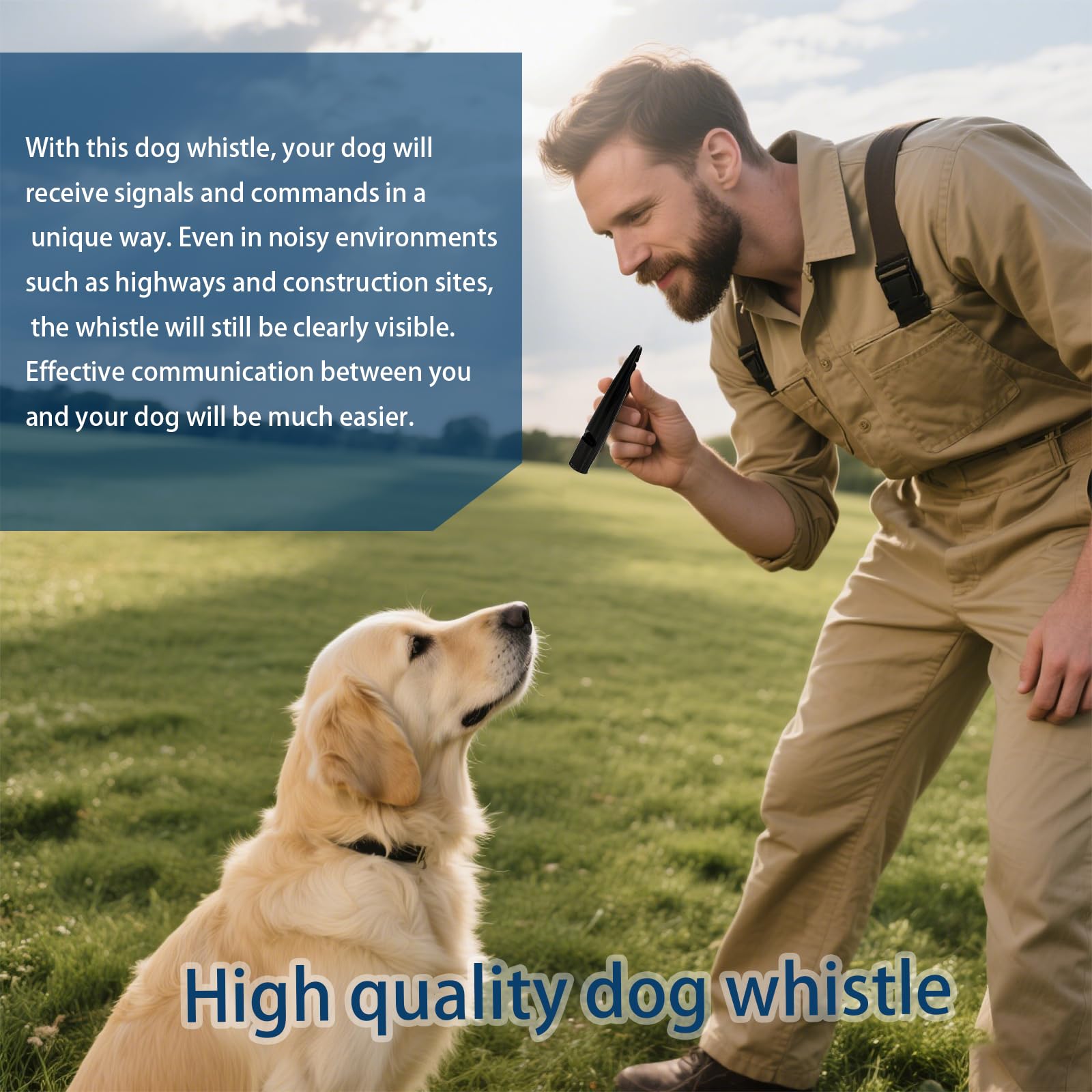 Sifflet Chien Rappel Professionnel, Sifflet Pour Chien, Idéal Pour Le Rappel, Outil D’Éducation Canine Multifonction, Outil De Dressage De Haute Qualité Pour L'Éducation Canine, 1PCS Noir