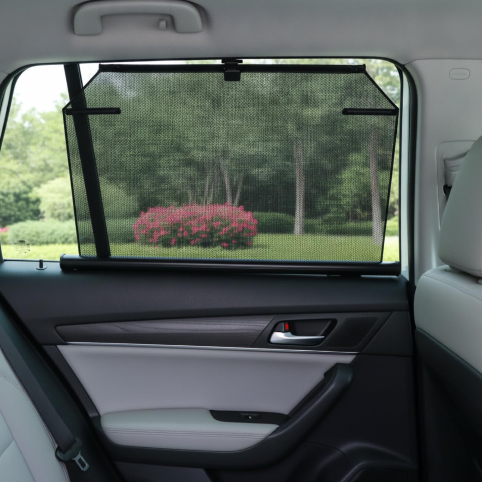 harayaa Cortina para Ventana de Coche Automática Elevable Parasol Retráctil Visera de Ventana Lateral Protector Solar de Habitáculo Material de Poliéster con, Copiloto, Lado Derecho, 1 Pieza