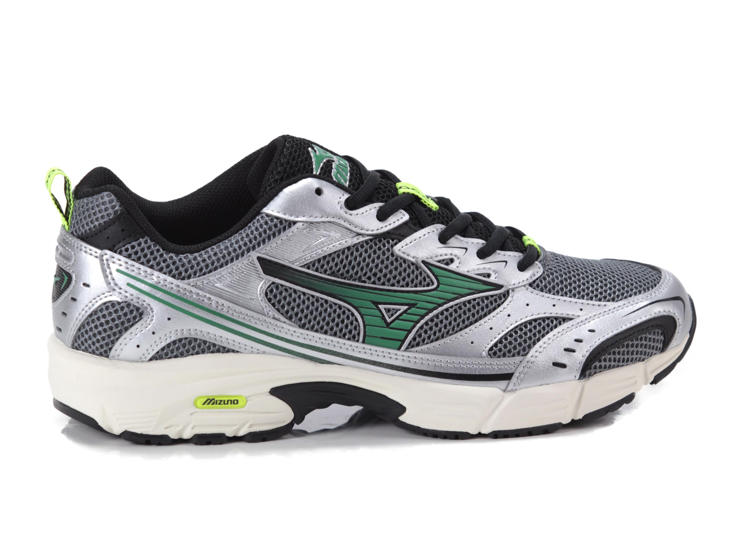 Mizuno Scarpe Da Corsa Running Con Mesh Traspirante, Grigio Argento Verde Nero, Ammortizzazione Reattiva (Sistema Taglie Calzature Eu, Adulto, Numero, Media, 45)-image