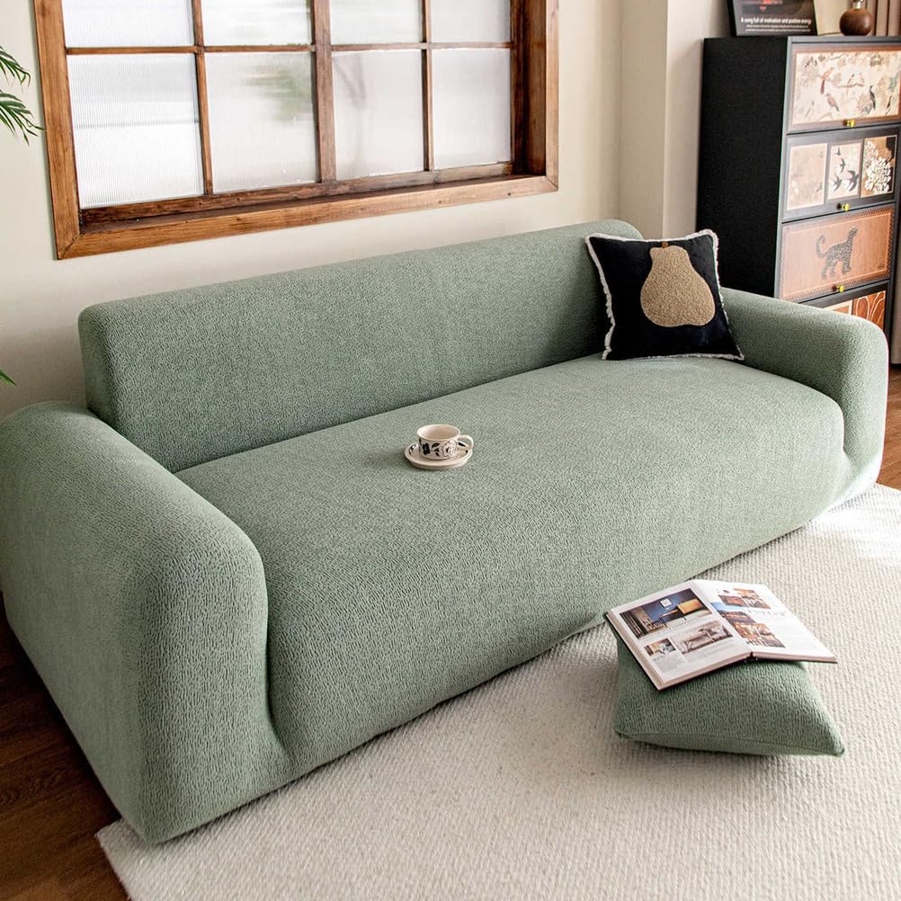 Housse de canapé élastique universelle extensible verte pour fauteuil 90 à 140 cm