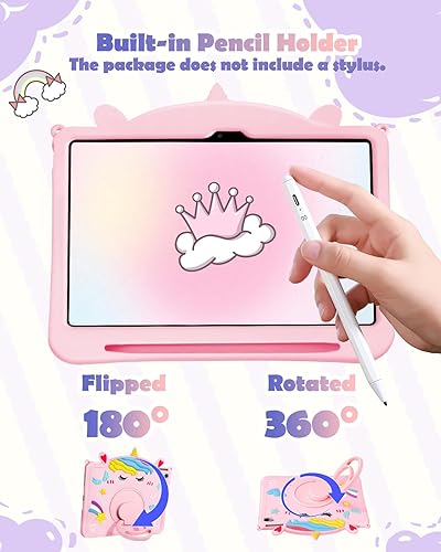 Miniatura 3 de Funda para iPad de 10. generación para niñas, fundas de 10.9 pulgadas con soporte para lápices, asa y soporte para hombro, linda funda de tableta