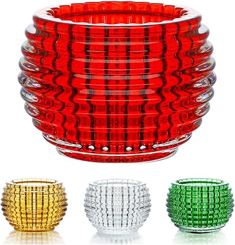 Miniatura 9 de Portavelas de cristal, candelita de cristal, portavelas votivas para centros de mesa de fiesta de boda, regalo de cumpleaños (3.6 x 2.6 pulgadas,