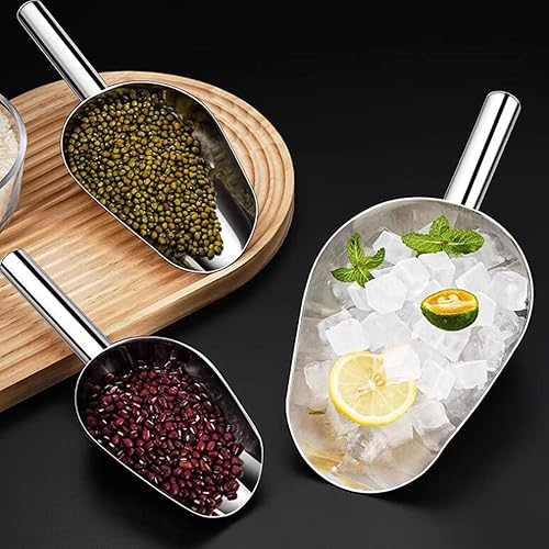 Miniatura 2 de Cuchara de hielo de acero inoxidable, pala de metal para alimentos, pala dulce para cocina, bar, fiesta, boda, multiusos espesada, pala, 8 pulgadas