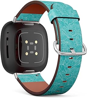 CJBROES Replacement Leather Watch Band, Compatible with Fitbit Versa 3 and Fitbit Sense of Wristband Bracelet Accessory - fine sea Shells