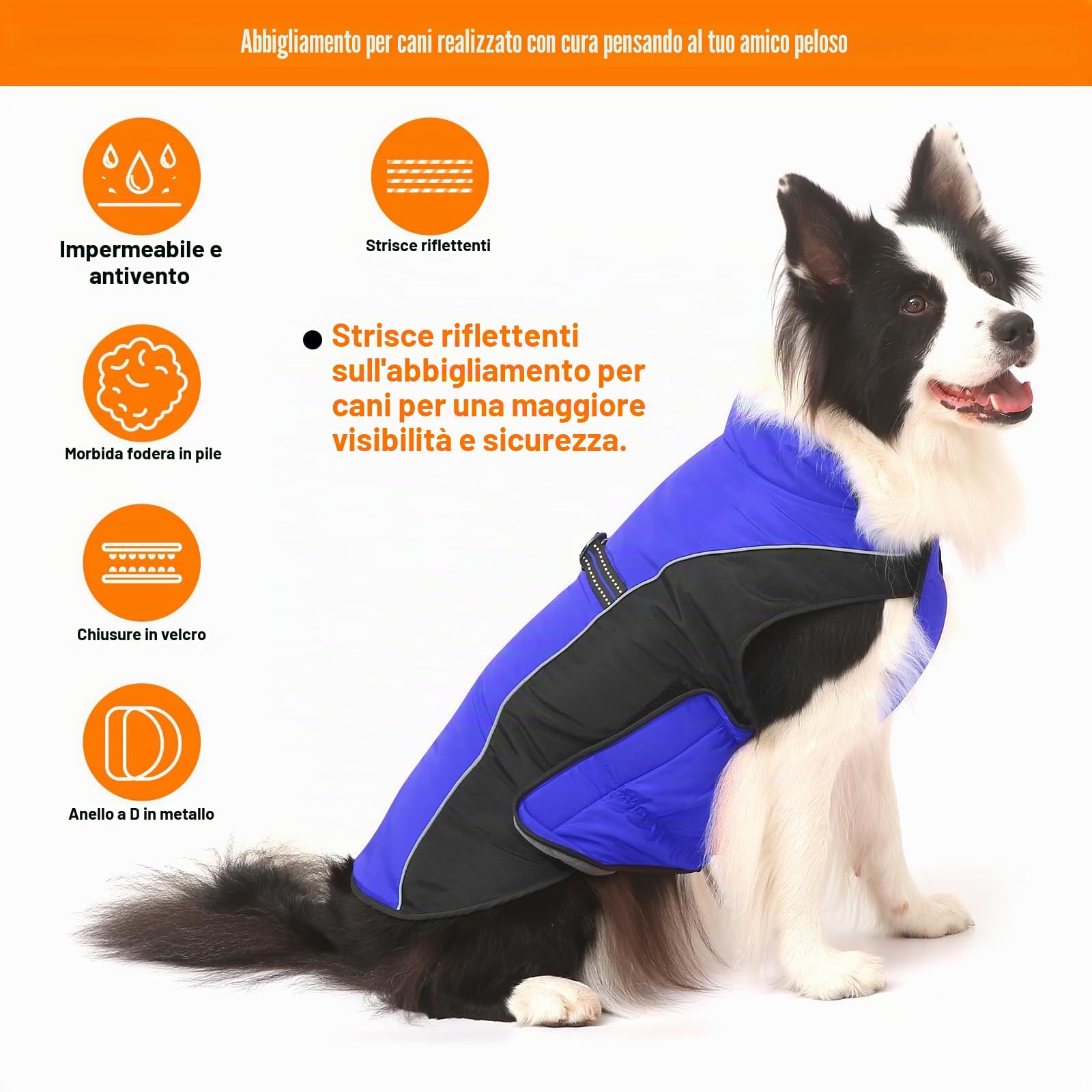 Cappotto per Cani Giacca Calda, Giacca Riflettente per Cani Abbigliamento Invernale Impermeabile per Caldo Gilet Antivento per Animali Domestici Costume per Canis di Piccola Taglia Media