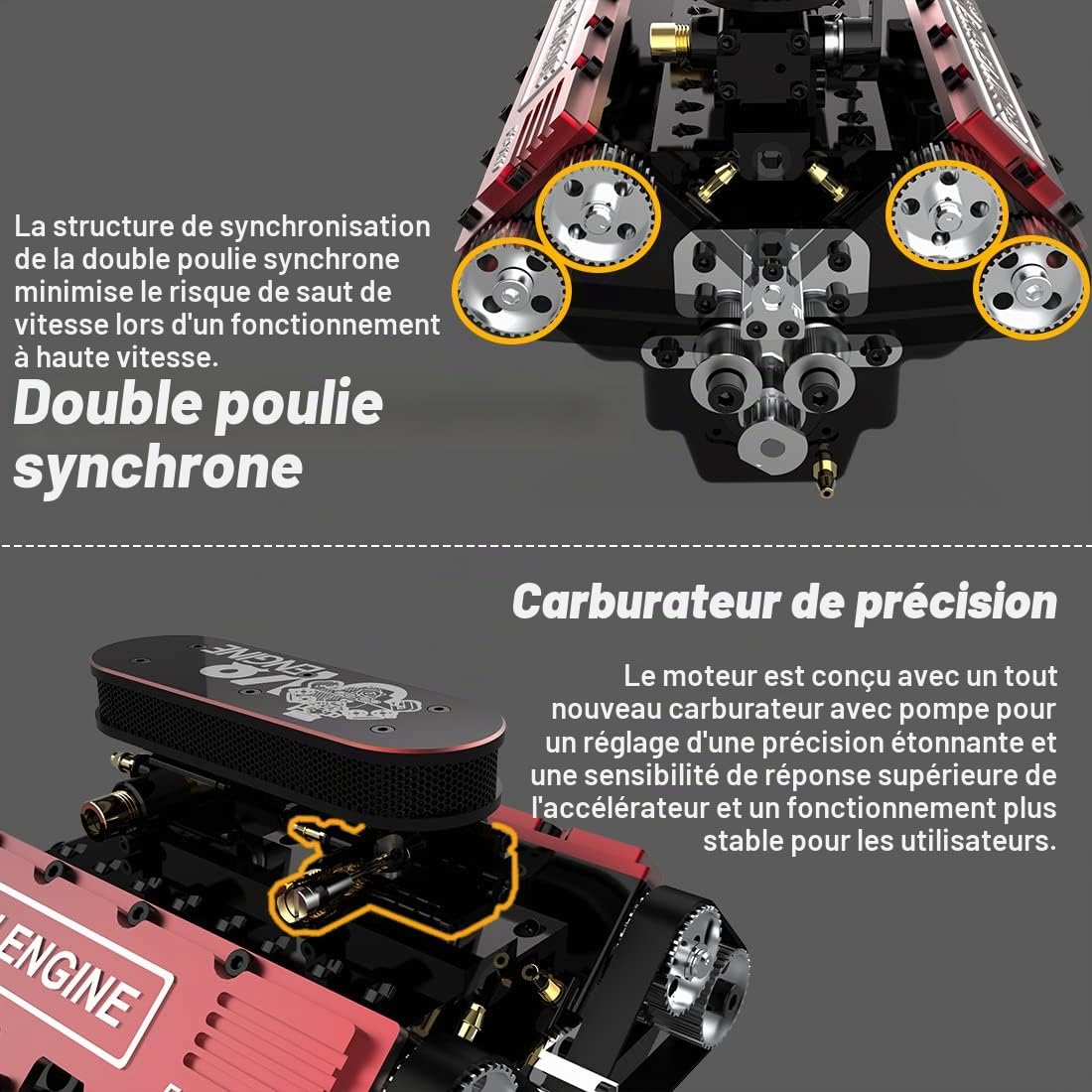 BuildCubes 1/6 Kit de Modèle de Moteur, 5 Cylindres Radial Moteur