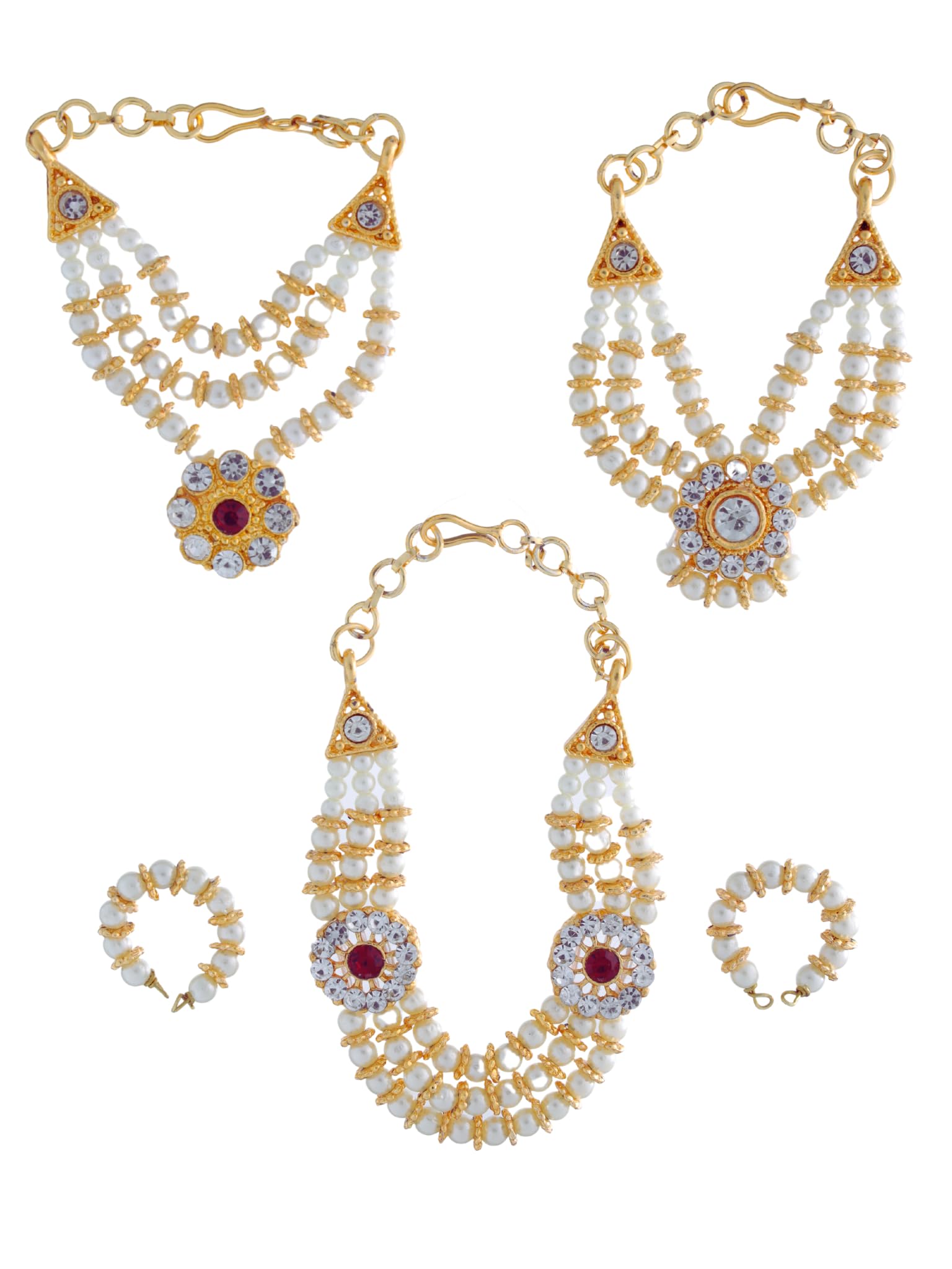Krishnsakhi Pearl & Stone 3 Necklace Set For God Idols Decoration | Idol Height 3-5 Inches For Unisex_Adult (B0CPBZCM2D) Amazon Price History, Amazon Price Tracker